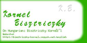kornel bisztriczky business card